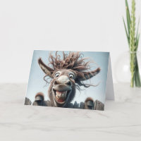 Crazy Donkey en una cerca por cumpleaños