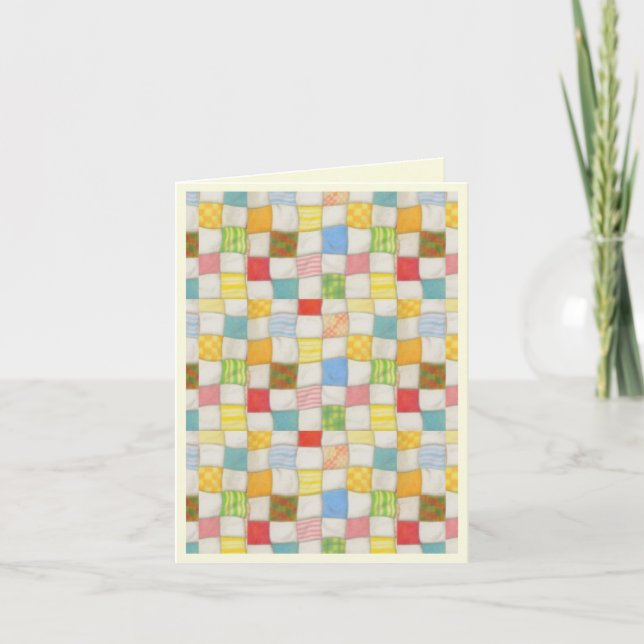 Tarjeta CRAZY QUILE Note Card / Cream (Anverso)
