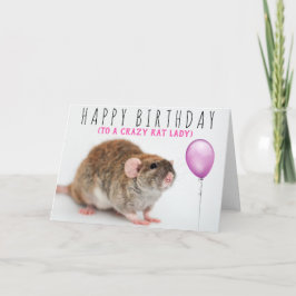 Tarjeta Crazy Rat Lady Birday Card