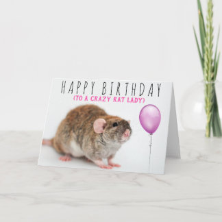 Tarjeta Crazy Rat Lady Birday Card
