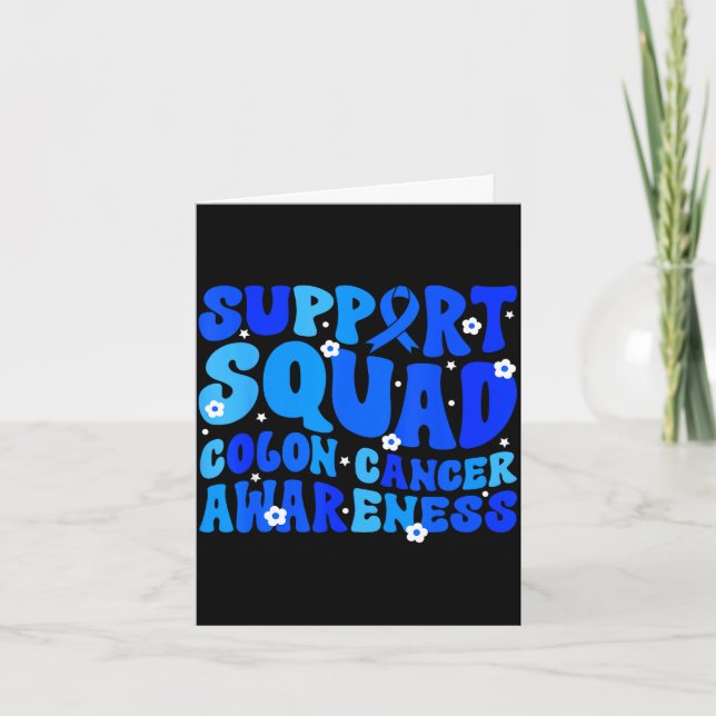 Tarjeta Crc colon cancer awareness support squad blue (Anverso)