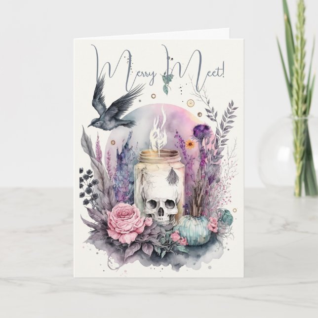 Tarjeta Crea tu propia floral gótica otoñal (Anverso)