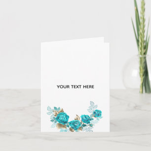 Tarjeta Crea Tu Propia Rosa Azul Elegante