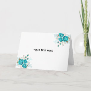 Tarjeta Crea Tu Propia Rosa Azul Elegante