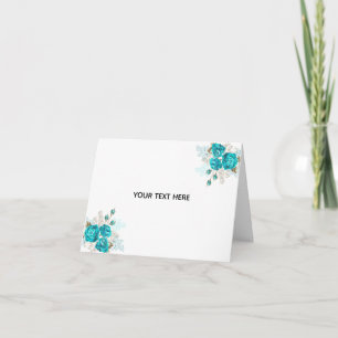 Tarjeta Crea Tu Propia Rosa Azul Elegante