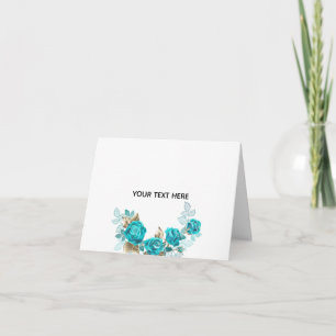 Tarjeta Crea Tu Propia Rosa Azul Elegante