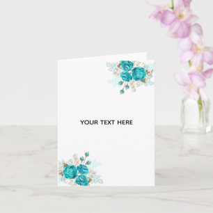 Tarjeta Crea tu propia rosa azul elegante
