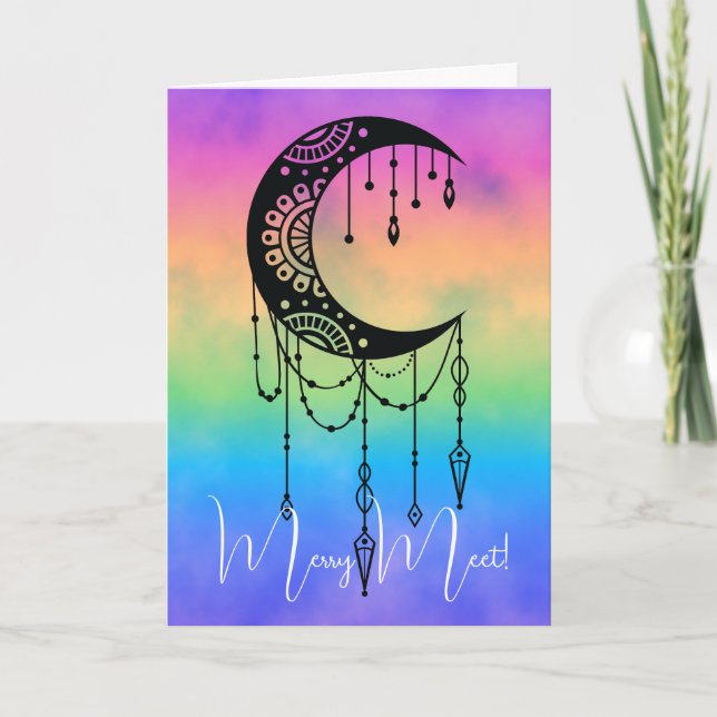 Tarjeta Crea tu propio boho Mandala Moon Silhouette (Anverso)