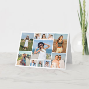 Tarjeta Crea tu propio collage de 11 fotos doblado