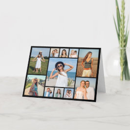 Tarjeta Crea tu propio collage de 11 fotos doblado