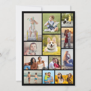 Tarjeta Crea tu propio collage de 12 fotos