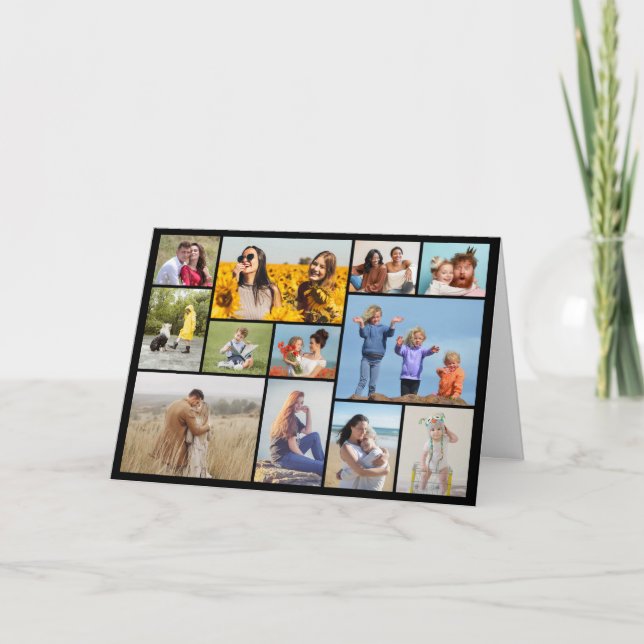 Tarjeta Crea tu propio collage de 12 fotos (Anverso)