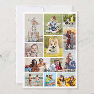 Tarjeta Crea tu propio collage de 12 fotos
