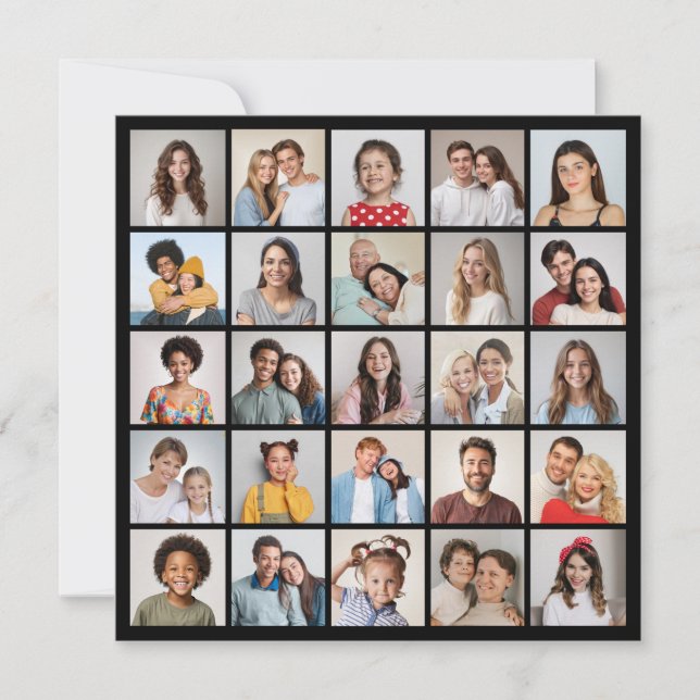 Tarjeta Crea tu propio collage de 25 fotos (Anverso)