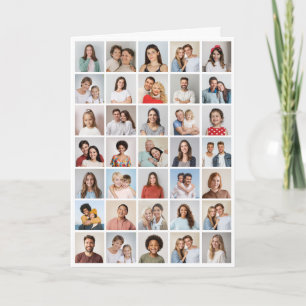 Tarjeta Crea tu propio collage de 35 fotos doblado