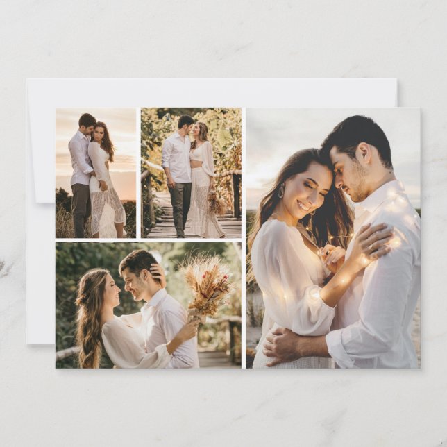 Tarjeta Crea tu propio collage de 4 fotos (Anverso)