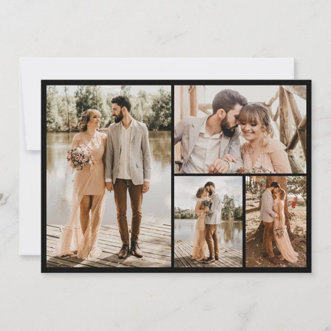 Tarjeta Crea tu propio collage de 4 fotos (Anverso)