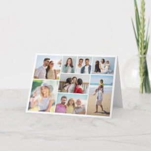 Tarjeta Crea tu propio collage de 8 fotos doblado