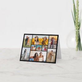 Tarjeta Crea tu propio collage de 9 fotos doblado