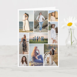 Tarjeta Crea tu propio collage de 9 fotos doblado