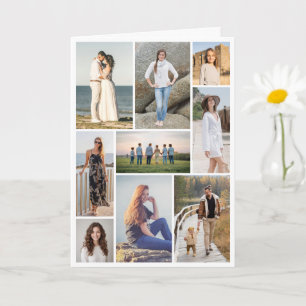 Tarjeta Crea tu propio collage de 9 fotos doblado