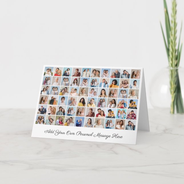 Tarjeta Crea tu propio Collage de fotos 60 Añadir tu salud (Anverso)