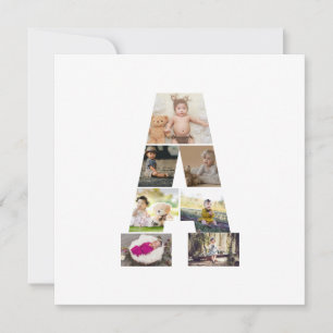 Tarjeta Crea tu propio collage de fotos con la letra A