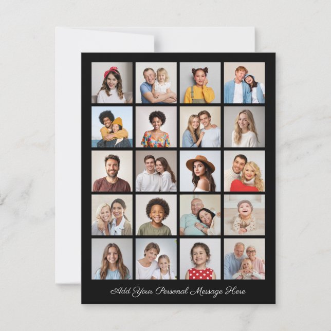 Tarjeta Crea tu propio Collage de fotos de 20 añada tu sal (Anverso)