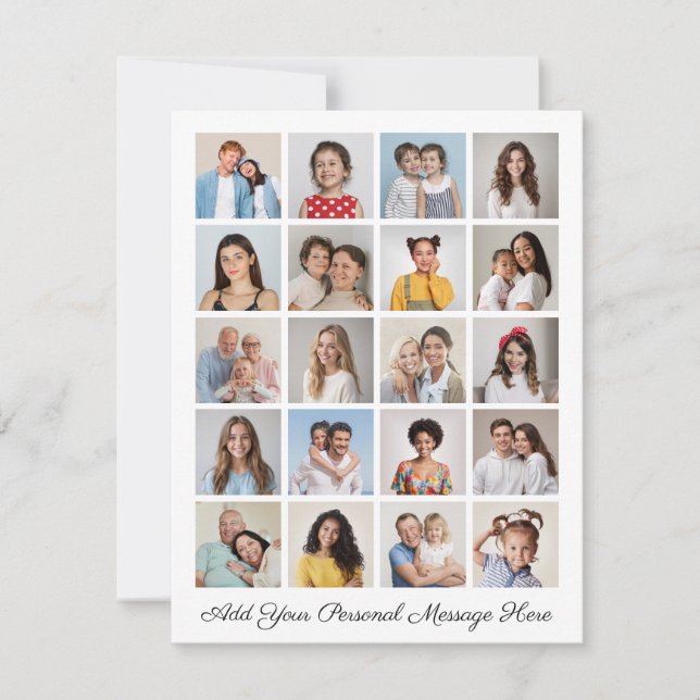 Tarjeta Crea tu propio Collage de fotos de 20 añada tu sal (Anverso)