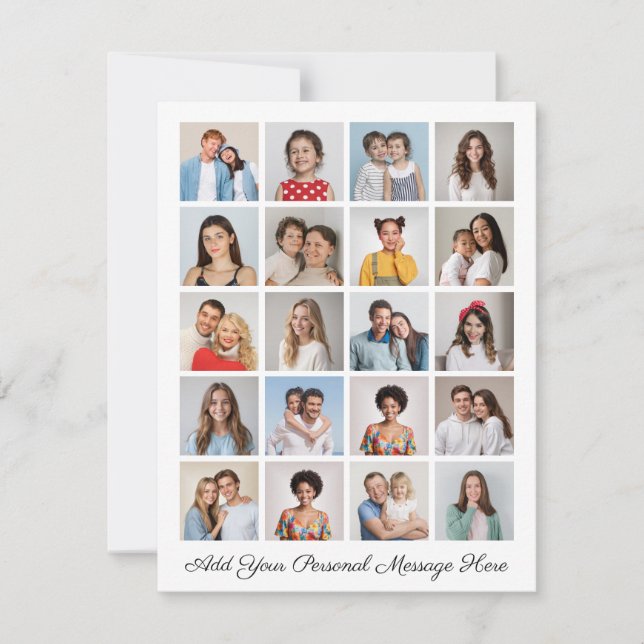 Tarjeta Crea tu propio Collage de fotos de 20 añada tu sal (Anverso)