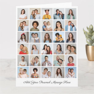 Tarjeta Crea tu propio Collage de fotos de 30 añada tu sal