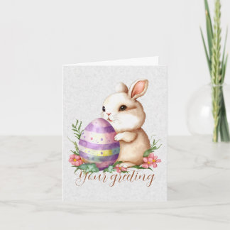 Tarjeta Crea tu propio conejo y huevo con flores silvestre