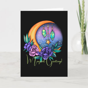 Tarjeta Crea tu propio Cristales, Luna y Rosas.