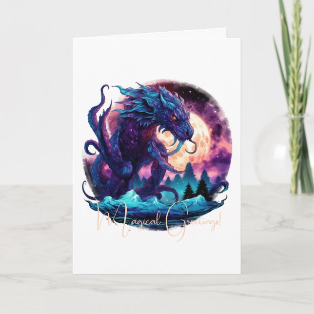 Tarjeta Crea tu propio dragón de agua kraken mítico (Anverso)