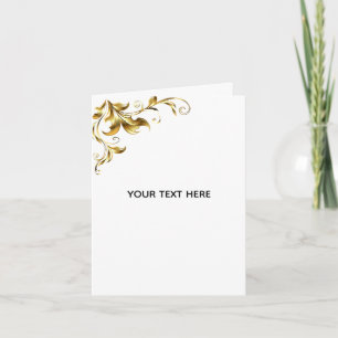 Tarjeta Crea tu propio elegante blanco dorado