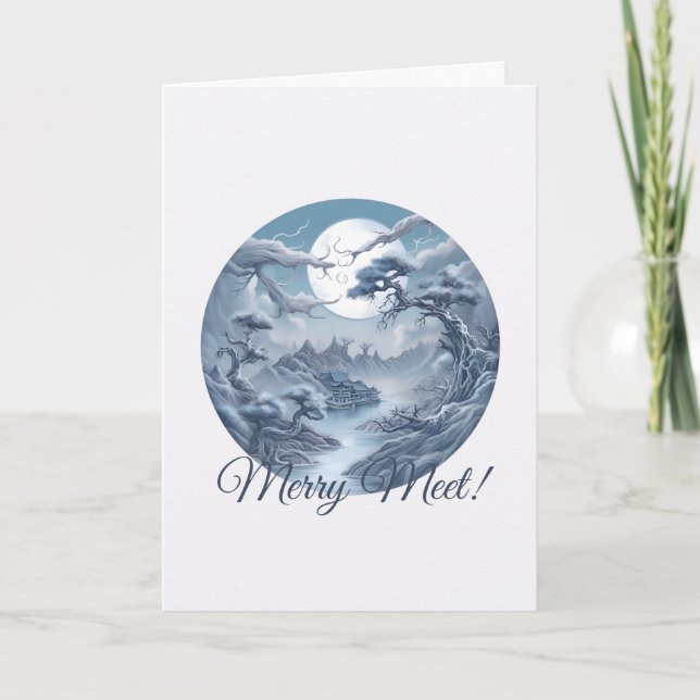 Tarjeta Crea tu propio paisaje azul y nigoso (Anverso)