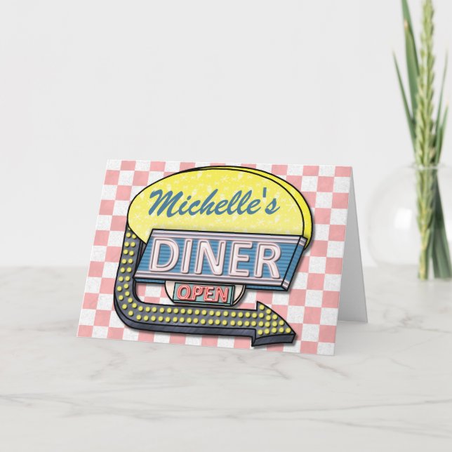 Tarjeta Crea tu propio Personalizado Retro 50's Diner Rótu (Anverso)