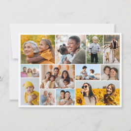 Tarjeta Crea tu propio saludo de 12 Collages de fotos
