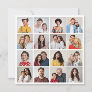 Tarjeta Crea tu propio saludo de 16 Collages de fotos