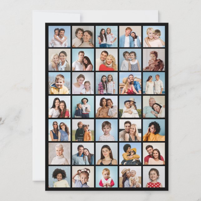 Tarjeta Crea tu propio saludo de 35 Collages de fotos (Anverso)