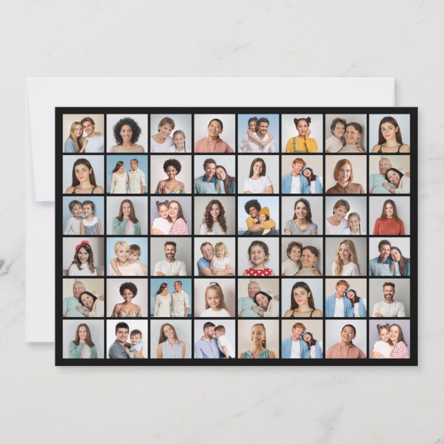 Tarjeta Crea tu propio saludo de 48 Collages de fotos (Anverso)