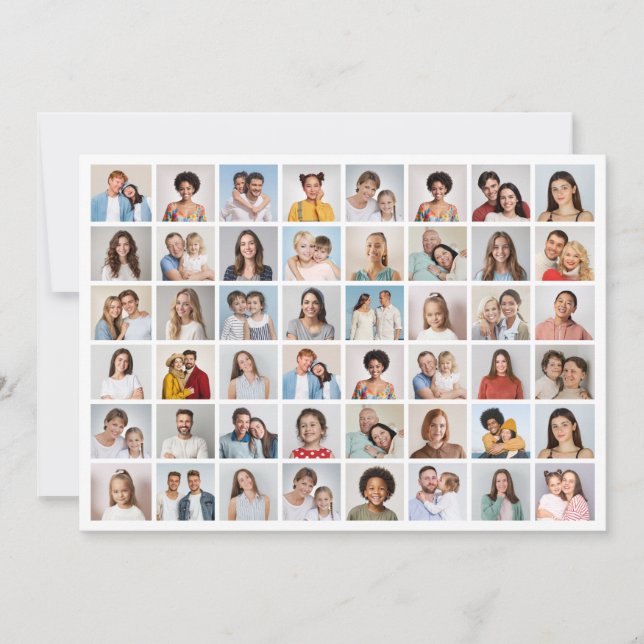 Tarjeta Crea tu propio saludo de 48 Collages de fotos (Anverso)