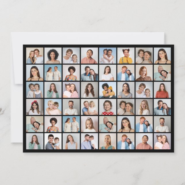 Tarjeta Crea tu propio saludo de 48 Collages de fotos (Anverso)