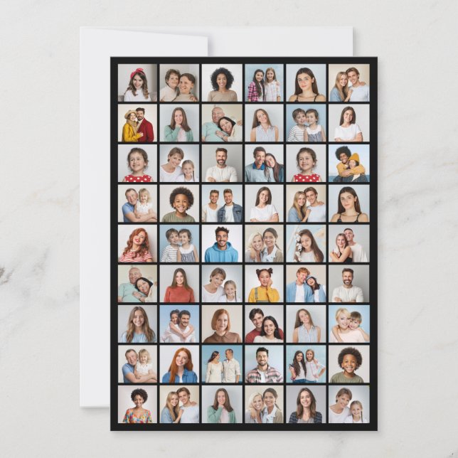 Tarjeta Crea tu propio saludo de 54 Collages de fotos (Anverso)