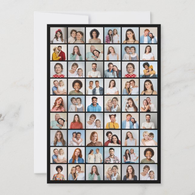 Tarjeta Crea tu propio saludo de 54 Collages de fotos (Anverso)