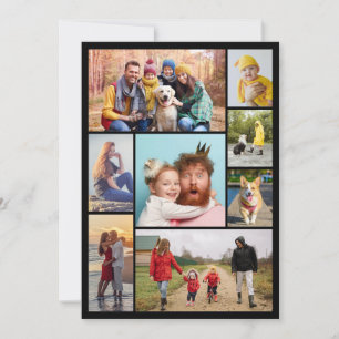 Tarjeta Crea tu propio saludo de colaje de 8 fotos