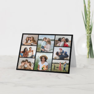 Tarjeta Crea tu propio saludo de colaje de 8 fotos