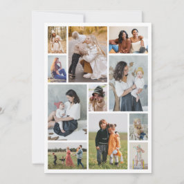 Tarjeta Crea tu propio saludo de collage de 11 fotos