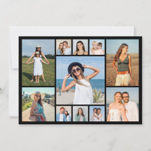 Tarjeta Crea tu propio saludo de collage de 11 fotos