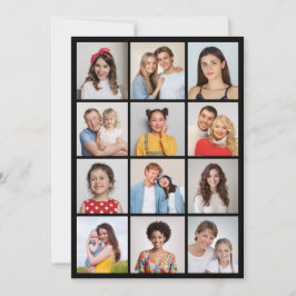 Tarjeta Crea tu propio saludo de collage de 12 fotos